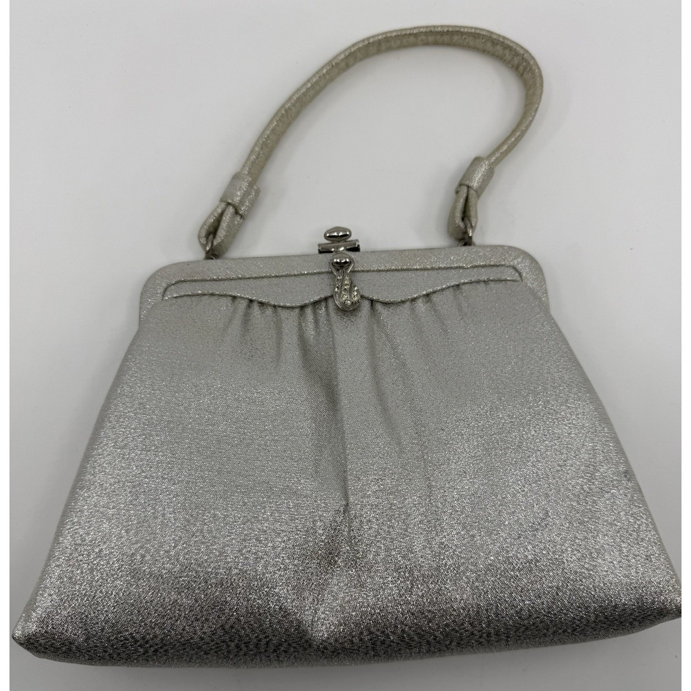 Vintage Alter Five Jeweled Silver Clasp Clutch Purse